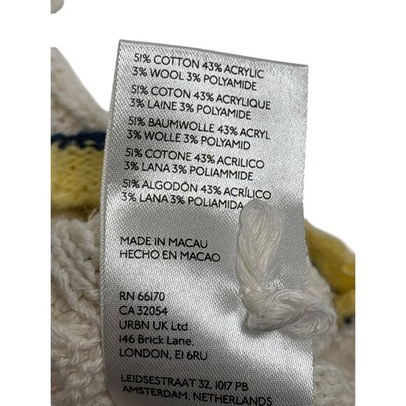 NWT Mauve Cable Knit Sweater Vest – Preppy Collared V-Neck, Varsity Striped Hem, - Picture 5 of 7